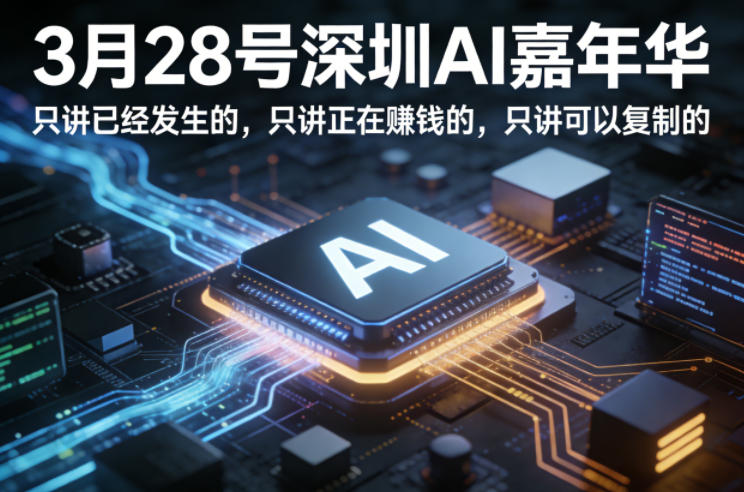 3月28号深圳AI嘉年华，只讲已经发生的，只讲正在賺钱的，只讲可以复制的-洛柒笔记