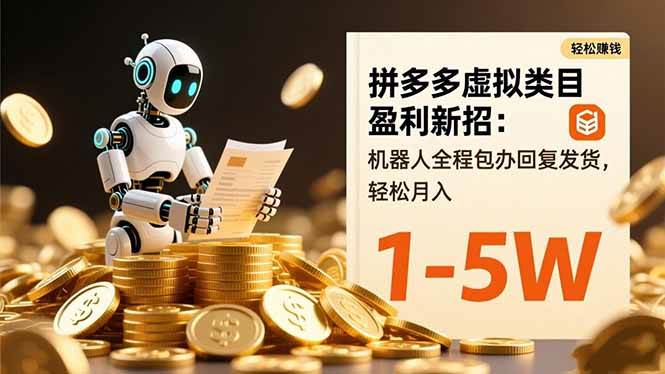 （16529期）拼多多虚拟类目盈利新招：机器人全程包办回复发货，轻松月入 1-5W-洛柒笔记