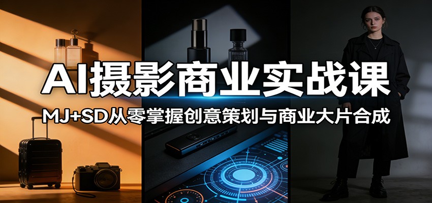 AI摄影商业实战课：MJ+SD从零掌握创意策划与商业大片合成-洛柒笔记