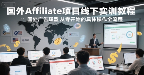 国外Affiliate项目线下实训教程，国外广告联盟从零开始的具体操作全流程-洛柒笔记