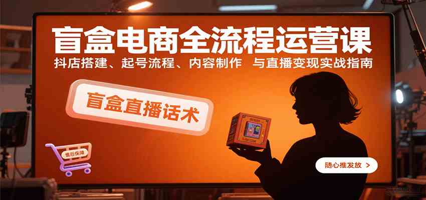 盲盒电商全流程运营课：抖店搭建、起号流程、内容制作与直播变现实战指南-洛柒笔记