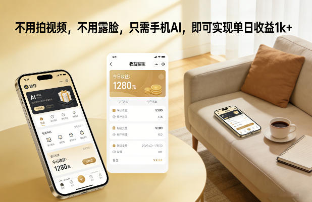 不用拍视频，不用露脸，只需手机AI，即可实现单日收益1k+【揭秘】-洛柒笔记