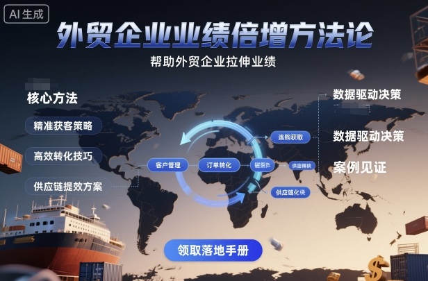 外贸企业业绩倍增方法论，帮助外贸企业拉伸业绩-洛柒笔记