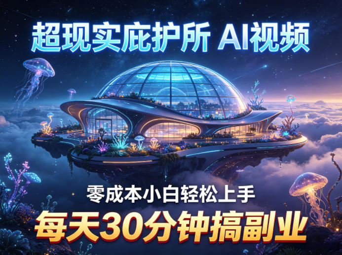 超现实庇护所AI视频项目拆解，零成本小白轻松上手，每天30分钟搞副业-洛柒笔记