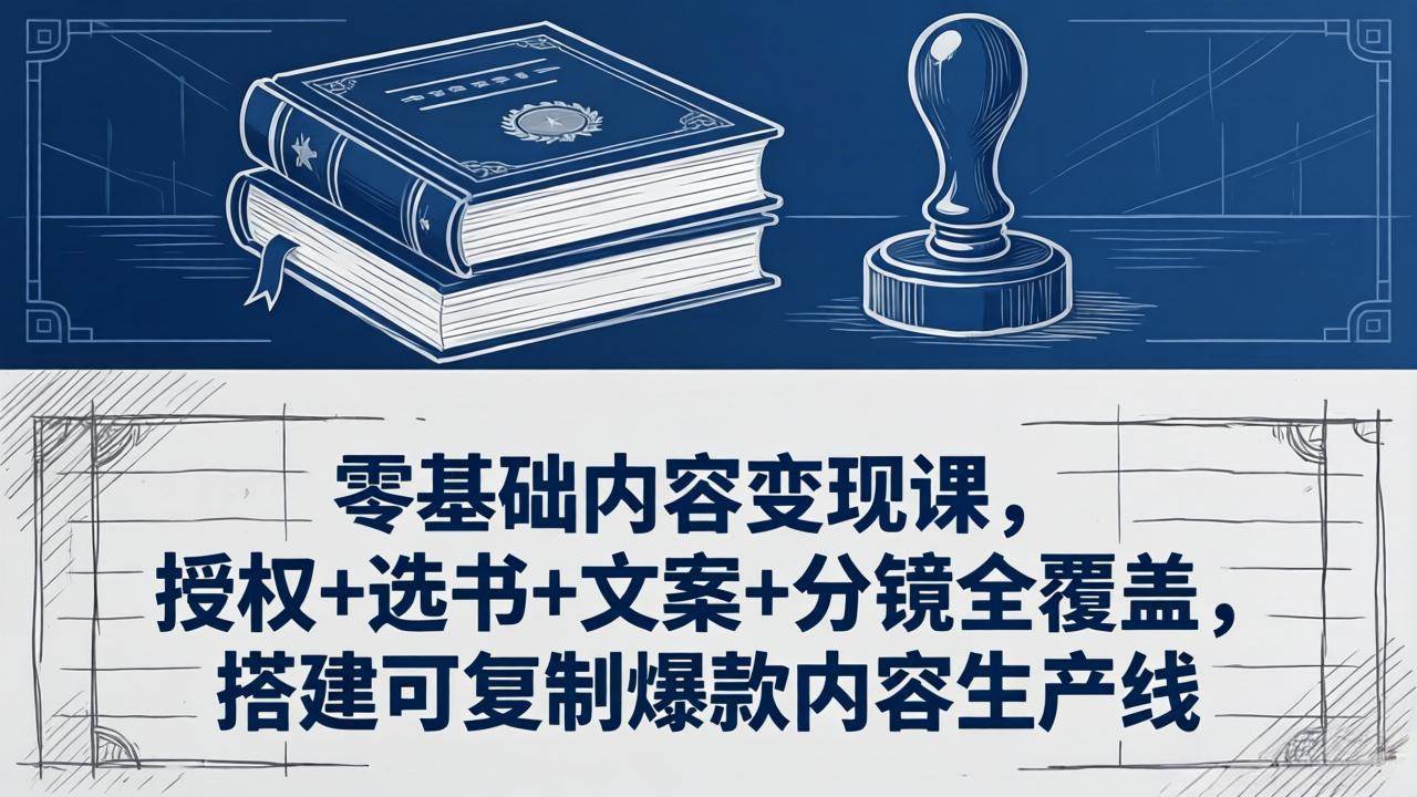 （18243期）零基础内容变现课，授权+选书+文案+分镜全覆盖，搭建可复制爆款内容生产线-洛柒笔记