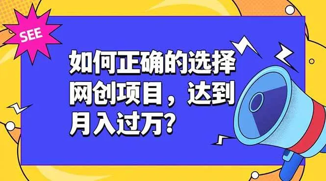 如何正确的选择网创项目，达到月入过万？，本课程教你正确选择项目。-洛柒笔记
