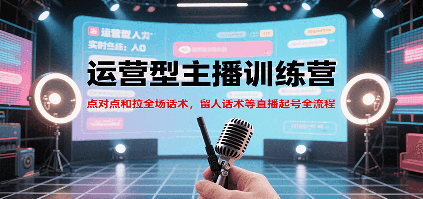 运营型主播训练营，点对点和拉全场话术，留人话术等直播起号全流程（更新7月）-洛柒笔记