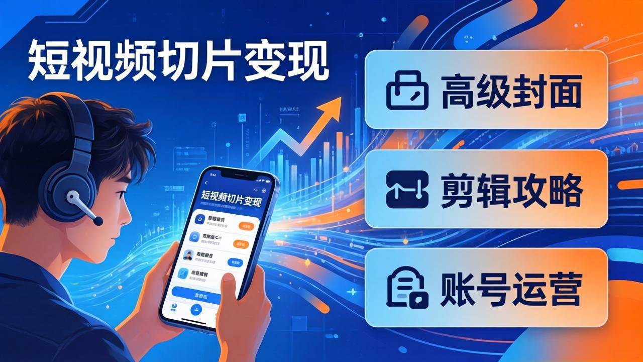 （17758期）短视频切片变现速成班2.0：高级封面+剪辑攻略+账号运营，0基础小白快速入局副业-洛柒笔记