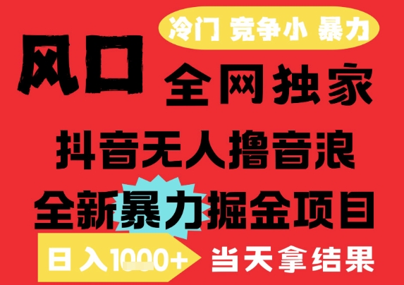 25年6月高爆抖音无人直播最新撸音浪掘金项目，解放双手小白可做，无脑日入1k+，门槛低【揭秘】-洛柒笔记