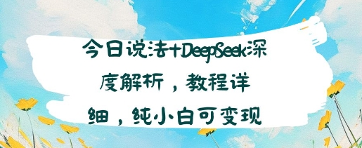 今日说法+DeepSeek深度解析，教程详细，纯小白可变现-洛柒笔记