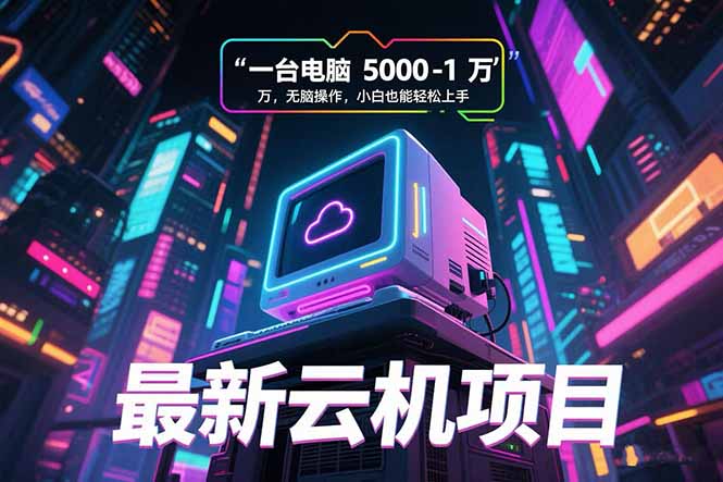 最新云机项目 一台电脑5000到10000 无脑操作小白也能轻松上手-洛柒笔记