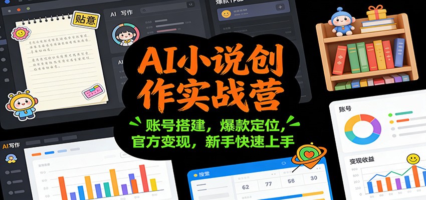 AI小说创作实战营：账号搭建，爆款定位，官方变现，新手快速上手-洛柒笔记