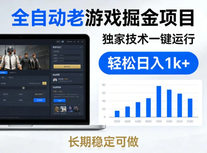 全自动老游戏掘金项目，独家技术一键运行，轻松日入1k+，长期稳定可做-洛柒笔记