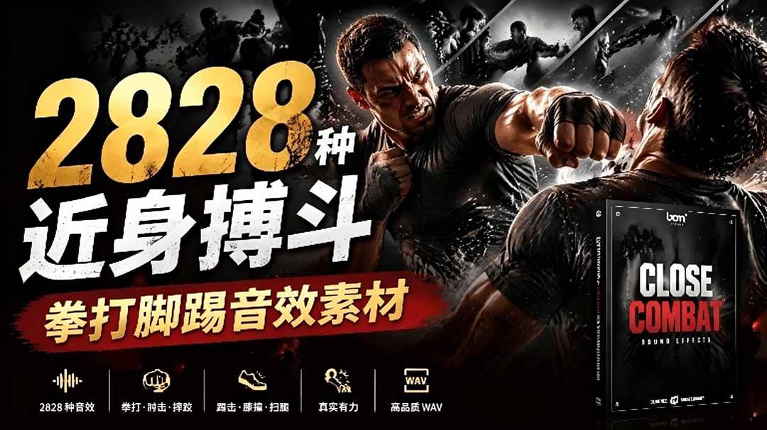 （19072期）宝藏级别音效！2828种近身搏斗拳打脚踢音效素材，全部中文分类，免解压使用 Close Combat-洛柒笔记