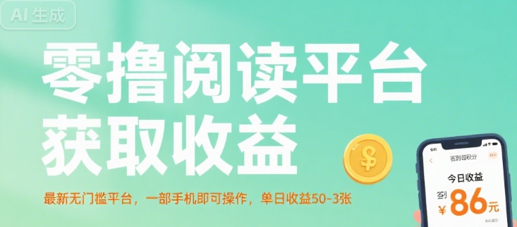 零撸阅读平台获取收益，最新无门槛平台，一部手机即可操作，单日收益50-3张【揭秘】-洛柒笔记