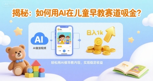 揭秘：如何用AI在儿童早教赛道吸金?一键生成视频，日入1k不是梦-洛柒笔记
