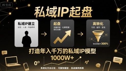 私域IP起盘，私域ip建立、起盘、高转化，打造年入千万的私域ip模型-洛柒笔记