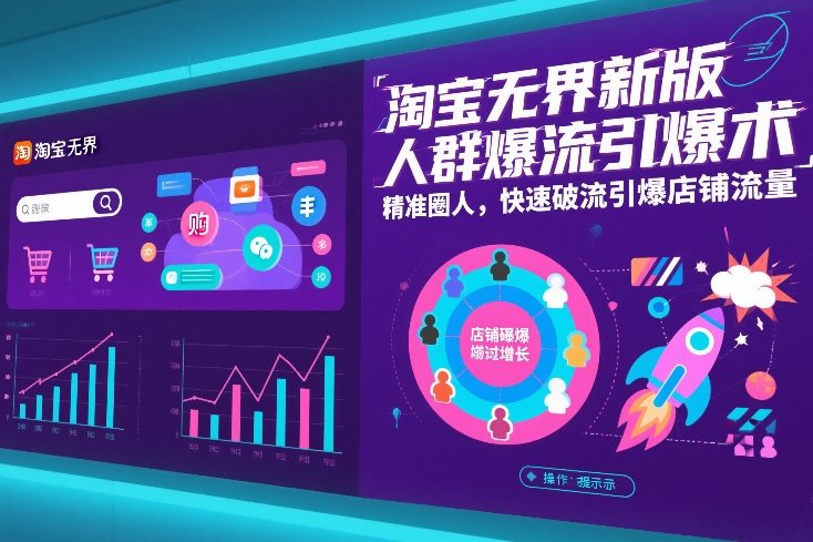 淘宝无界新版人群爆流引爆术，精准圈人，快速破流引爆店铺流量-洛柒笔记