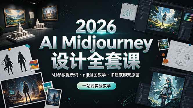 (19209期)2026 AI Midjourney设计全套课,MJ参数提示词niji混图教学,IP建筑游戏原画一站式实战教学-洛柒笔记 (19209期)2026 AI Midjourney设计全套课,MJ参数提示词niji混图教学,IP建筑游戏原画一站式实战教学-洛柒笔记