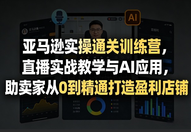 亚马逊实操通关训练营，直播实战教学与AI应用，助卖家从0到精通打造盈利店铺（更新3月）-洛柒笔记