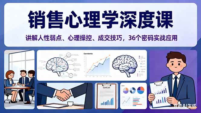 （16456期）销售心理学深度课，讲解人性弱点、心理操控、成交技巧，36个密码实战应用-洛柒笔记