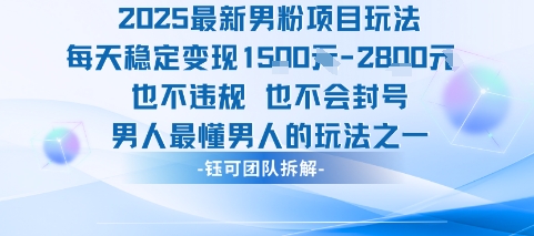 2025最新男粉项目玩法每天变现1k+也不违规也不会封号男人最懂男人的玩法-洛柒笔记