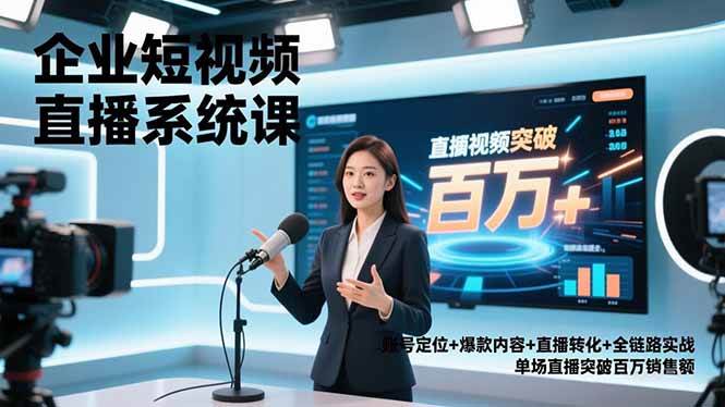 （16878期）企业短视频直播系统课，账号定位+爆款内容+直播转化+全链路实战，单场直播突破百万销售额-洛柒笔记