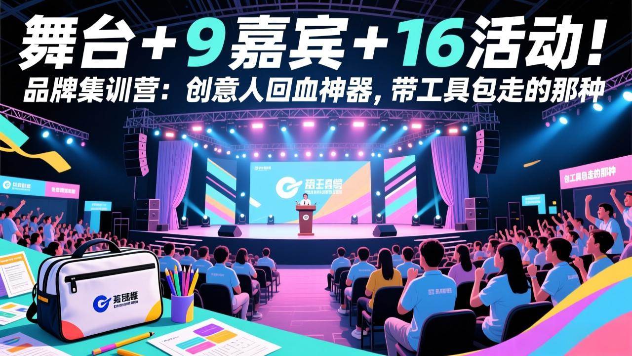 （17413期）舞台 + 9 嘉宾 + 16 活动！品牌集训营：创意人回血神器，带工具包走的那种-洛柒笔记