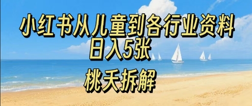 小红书从儿童到各行业学习资料，日入5张-洛柒笔记