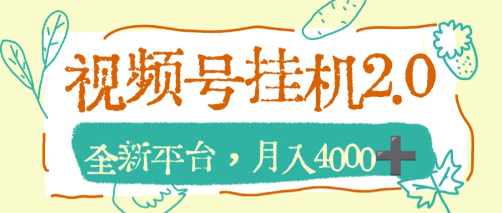 视频号挂机 2.0 玩儿法，全新平台，月入 4000+-洛柒笔记