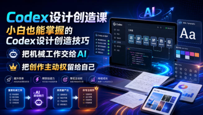 Codex设计创造课，小白也能掌握的Codex设计创造技巧，把机械工作交给AI，把创作主动权留给自己-洛柒笔记