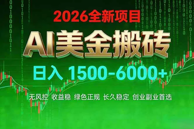 AI美金搬砖项目 | 日入1500-6000元 | 收益稳定可控 | 实地可考察 | 创业副业增收首选-洛柒笔记