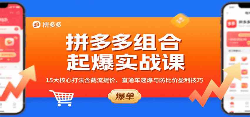 拼多多组合起爆实战课：15大核心打法含截流提价、直通车速爆与防比价盈利技巧-洛柒笔记