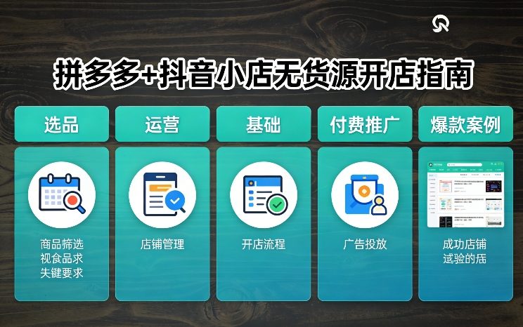 拼多多+抖音小店无货源开店，包括：选品、运营、基础、付费推广、爆款案例等(更新26年4月)-洛柒笔记