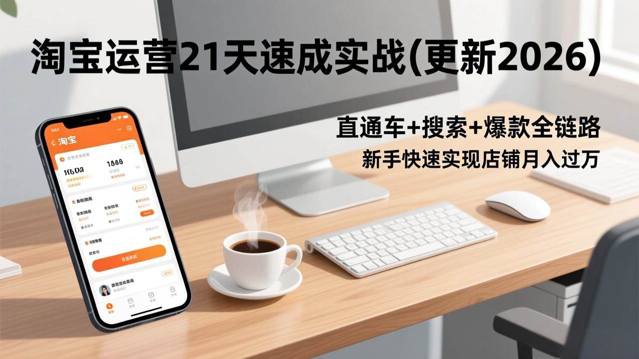 （17201期）淘宝运营21天速成实战(更新2026)，直通车+搜索+爆款全链路，新手快速实现店铺月入过万-洛柒笔记