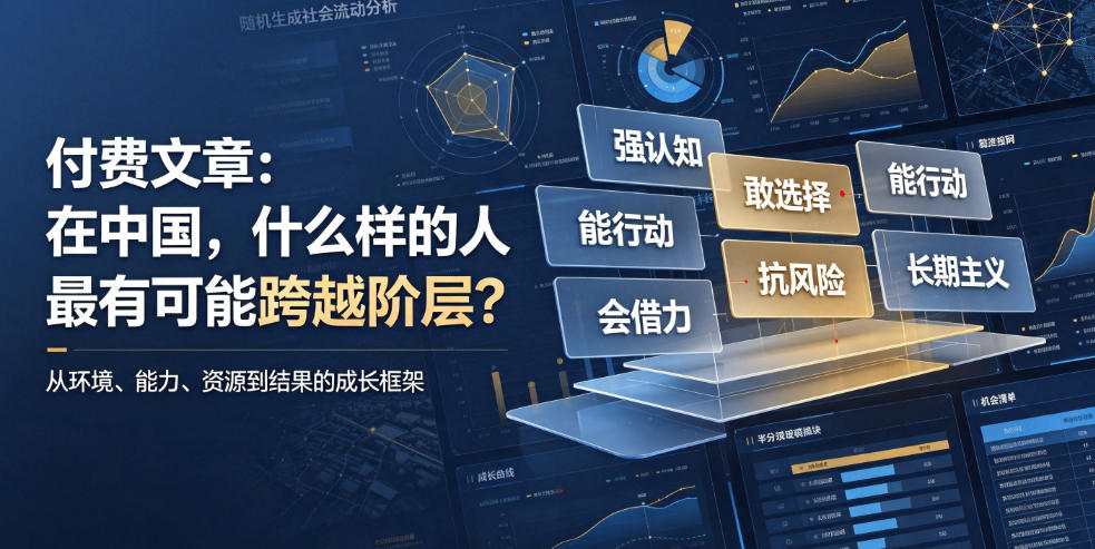 付费文章：在中国，什么样的人最有可能跨越阶层？-洛柒笔记
