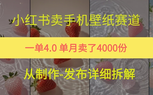 小红薯手机壁纸变现，4块钱一张的图，单月卖了5000份-洛柒笔记