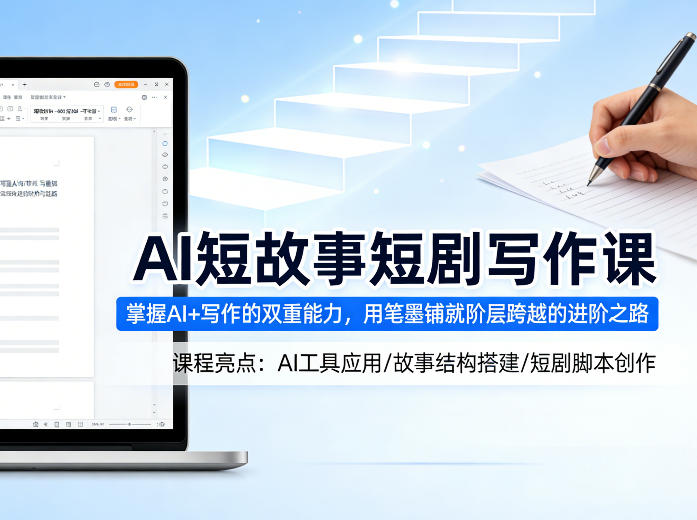 AI短故事短剧写作课，掌握AI+写作的双重能力，用笔墨铺就阶层跨越的进阶之路-洛柒笔记