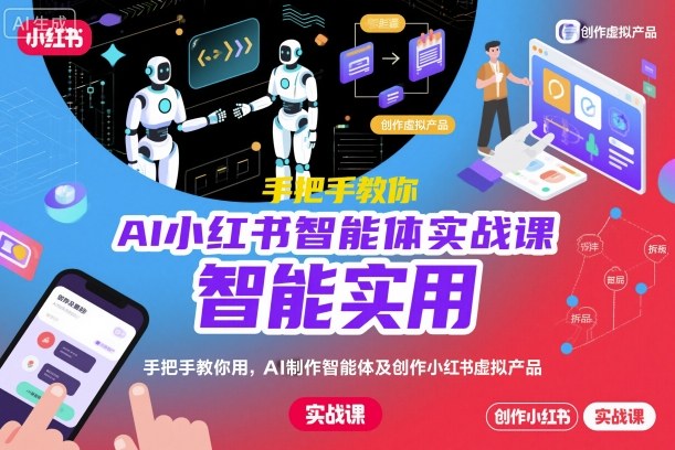 AI小红书智能体实战课，手把手教你用AI制作智能体及创作小红书虚拟产品，提效+内容商业化-洛柒笔记