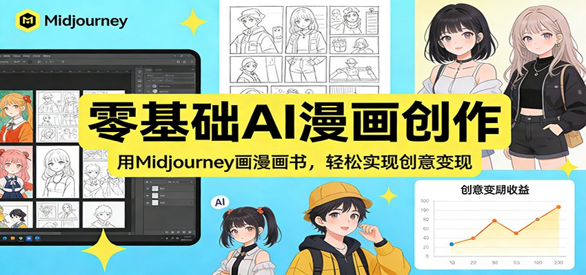 零基础AI漫画创作：用Midjourney画漫画书，轻松实现创意变现-洛柒笔记
