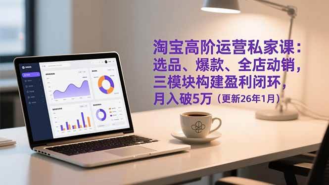 （17080期）淘宝高阶运营私家课：选品、爆款、全店动销，三模块构建盈利闭环，月入破5万（更新26年1月）-洛柒笔记