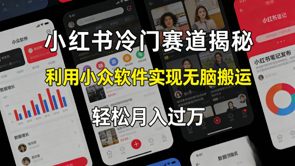 小红书冷门赛道揭秘,利用小众软件，实现无脑搬运，轻松月入过万！-洛柒笔记