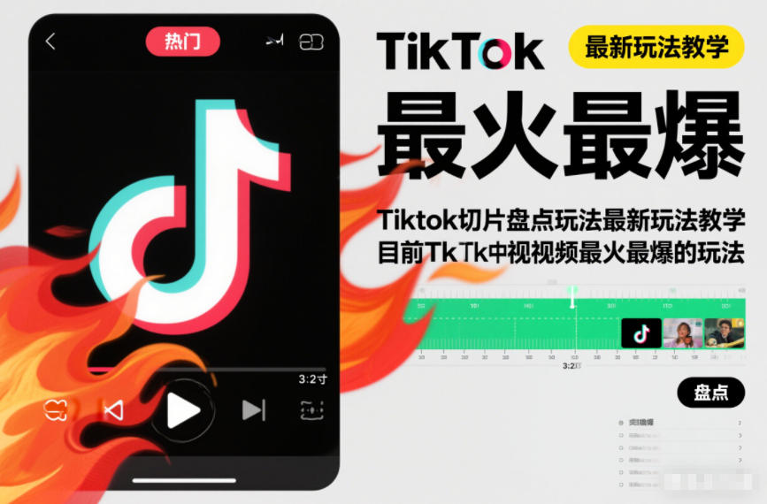 Tiktok切片盘点玩法最新玩法教学，目前Tk中视频最火最爆的玩法-洛柒笔记