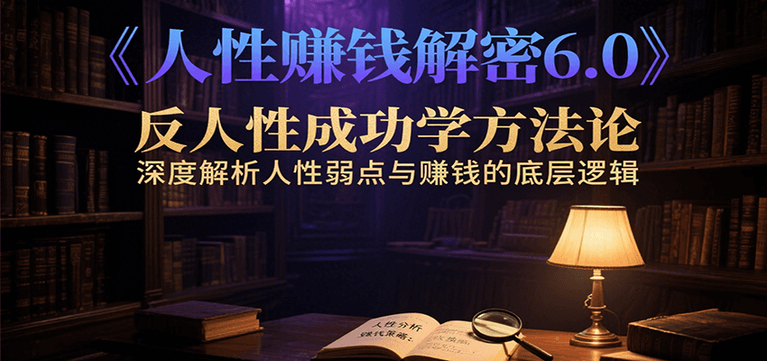 人性赚钱解密6.0，反人性成功学方法论，深度解析人性弱点与赚钱的底层逻辑-洛柒笔记