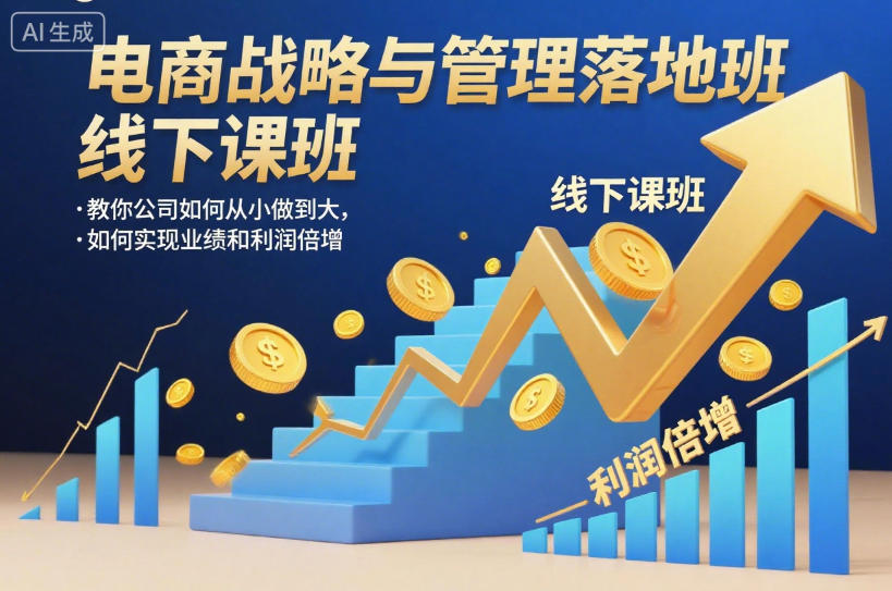 电商战略与管理落地班线下课，教你公司如何从小做到大，如何实现业绩和利润倍增【录音】-洛柒笔记