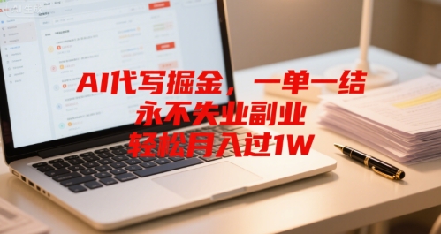 AI代写掘金，一单一结，永不失业副业，轻松月入过1W-洛柒笔记