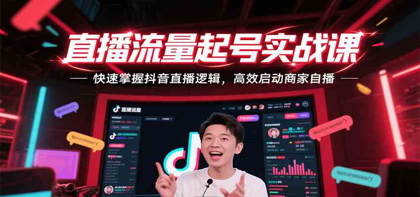 直播流量起号实战课，快速掌握抖音直播逻辑，高效启动商家自播-洛柒笔记