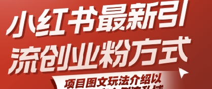 小红书最新引流创业粉方式，项目图文玩法介绍以及如何安全倒流私域-洛柒笔记