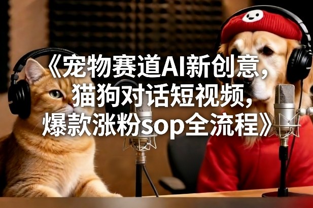 宠物赛道AI新创意，猫狗对话短视频，爆款涨粉sop全流程-洛柒笔记