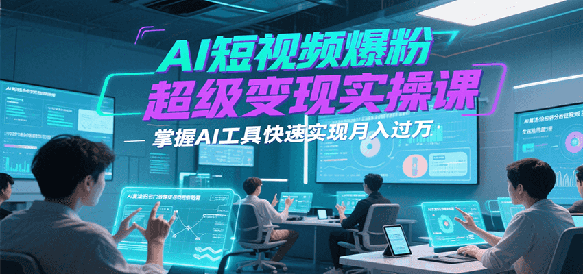 AI短视频爆粉超级变现实操课，掌握AI工具快速实现月入过万-洛柒笔记